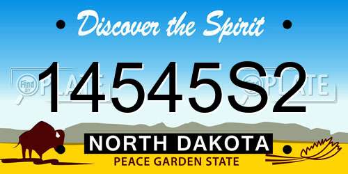 14545S2 North Dakota License Plate