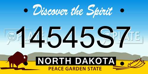 14545S7 North Dakota License Plate