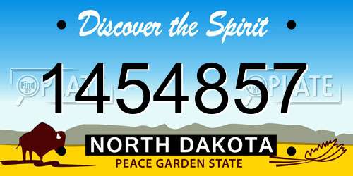 1454857 North Dakota License Plate