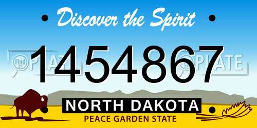 1454867 North Dakota License Plate
