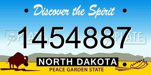 1454887 North Dakota License Plate