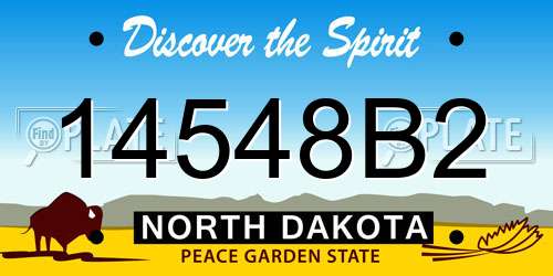 14548B2 North Dakota License Plate