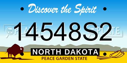 14548S2 North Dakota License Plate