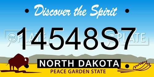 14548S7 North Dakota License Plate