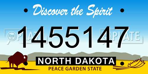 1455147 North Dakota License Plate