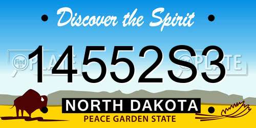 14552S3 North Dakota License Plate