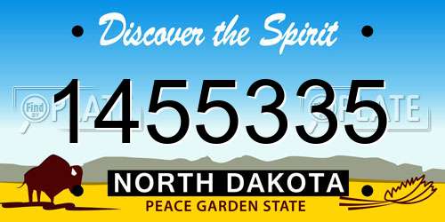 1455335 North Dakota License Plate