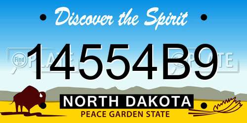 14554B9 North Dakota License Plate