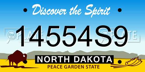 14554S9 North Dakota License Plate