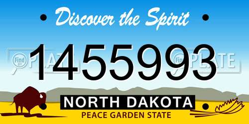 1455993 North Dakota License Plate