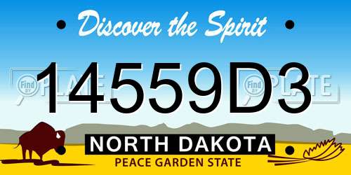 14559D3 North Dakota License Plate