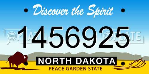 1456925 North Dakota License Plate