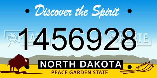1456928 North Dakota License Plate