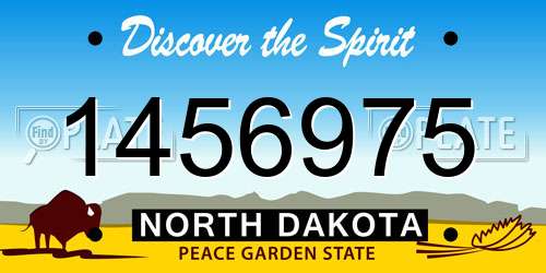 1456975 North Dakota License Plate
