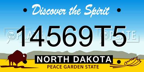 14569T5 North Dakota License Plate