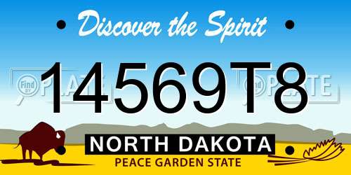 14569T8 North Dakota License Plate