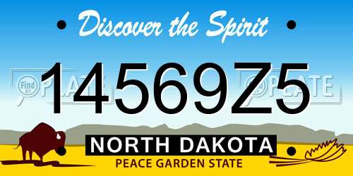 14569Z5 North Dakota License Plate