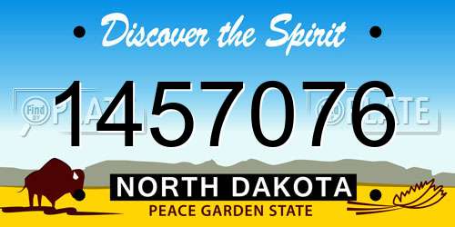 1457076 North Dakota License Plate