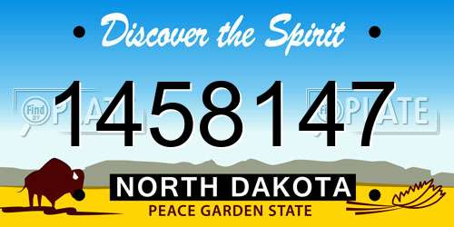 1458147 North Dakota License Plate