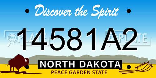 14581A2 North Dakota License Plate