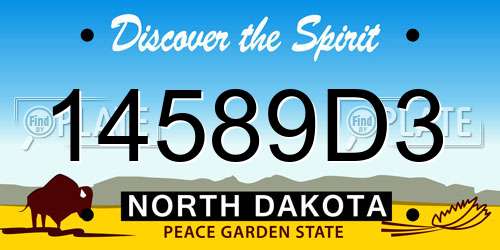 14589D3 North Dakota License Plate