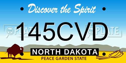 145CVD North Dakota License Plate