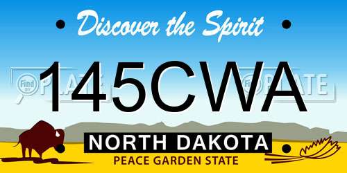 145CWA North Dakota License Plate