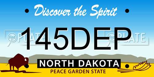 145DEP North Dakota License Plate