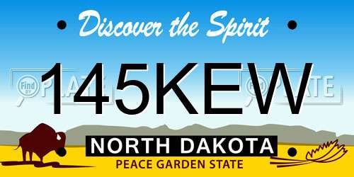 145KEW North Dakota License Plate