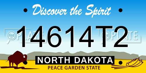 14614T2 North Dakota License Plate