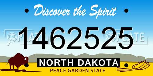 1462525 North Dakota License Plate