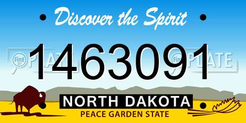 1463091 North Dakota License Plate