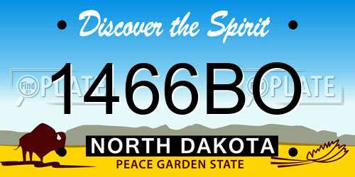 1466BO North Dakota License Plate