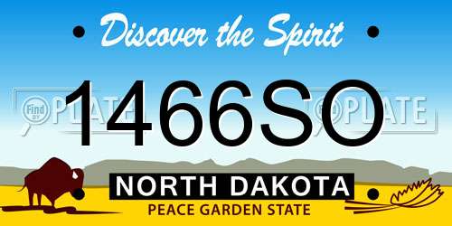 1466SO North Dakota License Plate