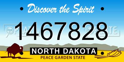 1467828 North Dakota License Plate