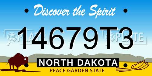 14679T3 North Dakota License Plate