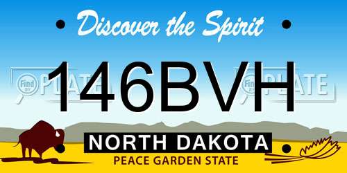 146BVH North Dakota License Plate