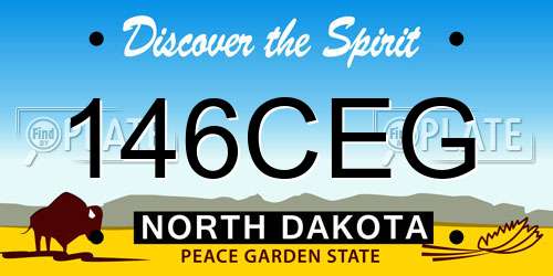 146CEG North Dakota License Plate