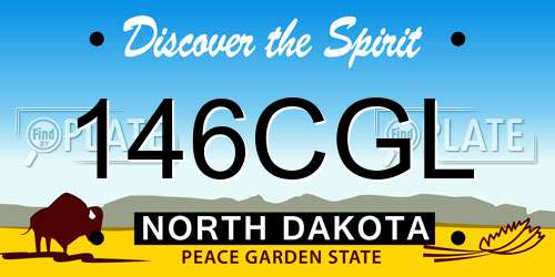 146CGL North Dakota License Plate
