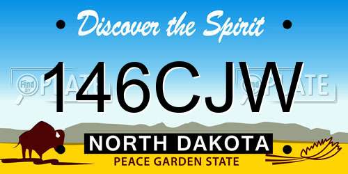 146CJW North Dakota License Plate