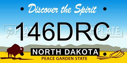 146DRC North Dakota License Plate