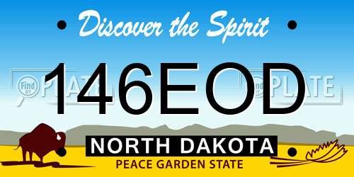 146EOD North Dakota License Plate