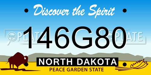 146G80 North Dakota License Plate
