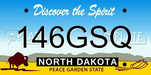 146GSQ North Dakota License Plate