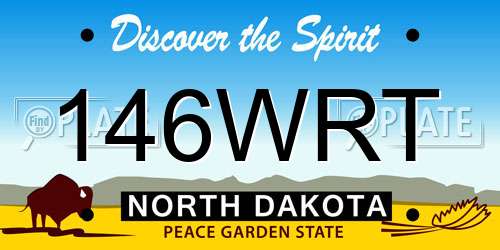 146WRT North Dakota License Plate