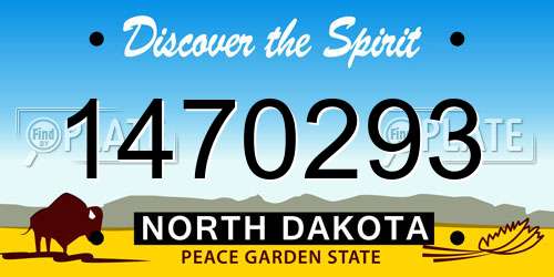 1470293 North Dakota License Plate