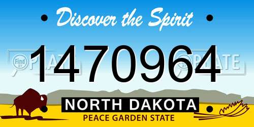 1470964 North Dakota License Plate