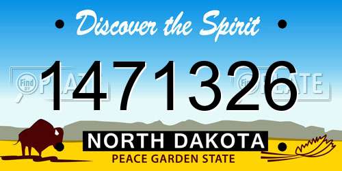 1471326 North Dakota License Plate