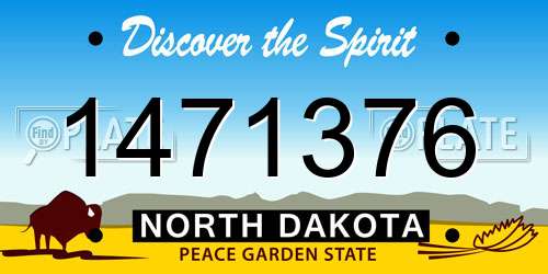 1471376 North Dakota License Plate