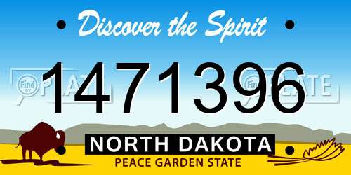 1471396 North Dakota License Plate
